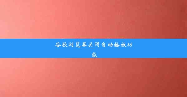 谷歌浏览器关闭自动播放功能