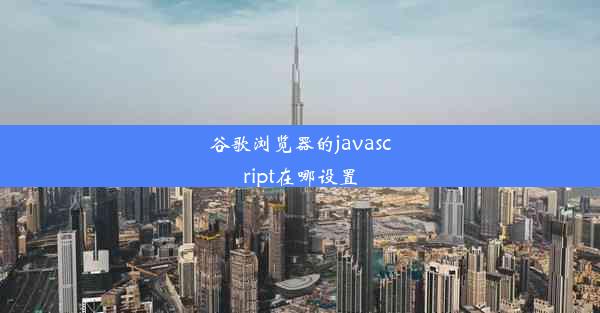 谷歌浏览器的javascript在哪设置