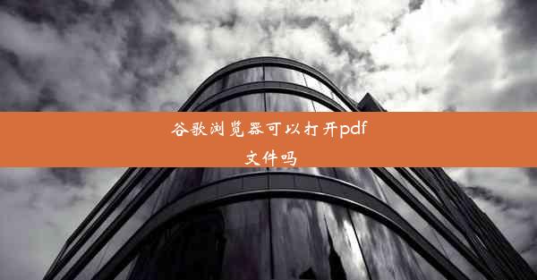 谷歌浏览器可以打开pdf文件吗